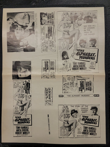 "The Alphabet Murders" Original Movie Ad Mat Mold and Ad Clip Art Print