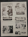 "Always A Bride" Original Movie Ad Mat Mold and Ad Clip Art Print
