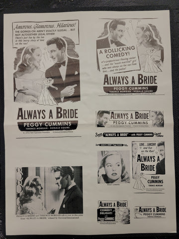"Always A Bride" Original Movie Ad Mat Mold and Ad Clip Art Print