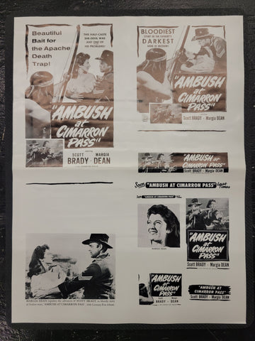 "Ambush At Cimarron Pass" Original Movie Ad Mat Mold and Ad Clip Art Print