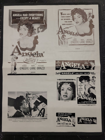 "Angela" Original Movie Ad Mat Mold and Ad Clip Art Print