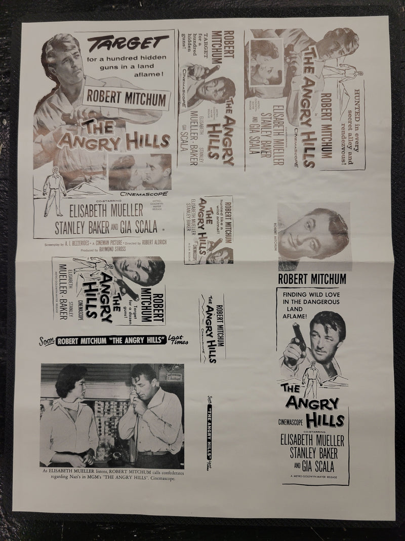 "The Angry Hills" Original Movie Ad Mat Mold and Ad Clip Art Print