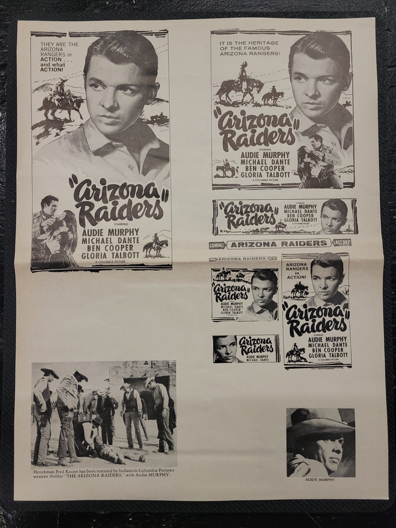 "Arizona Raiders" Original Movie Ad Mat Mold and Ad Clip Art Print