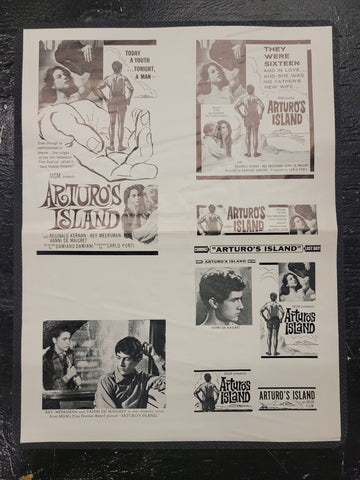 "Arturo's Island" Original Movie Ad Mat Mold and Ad Clip Art Print