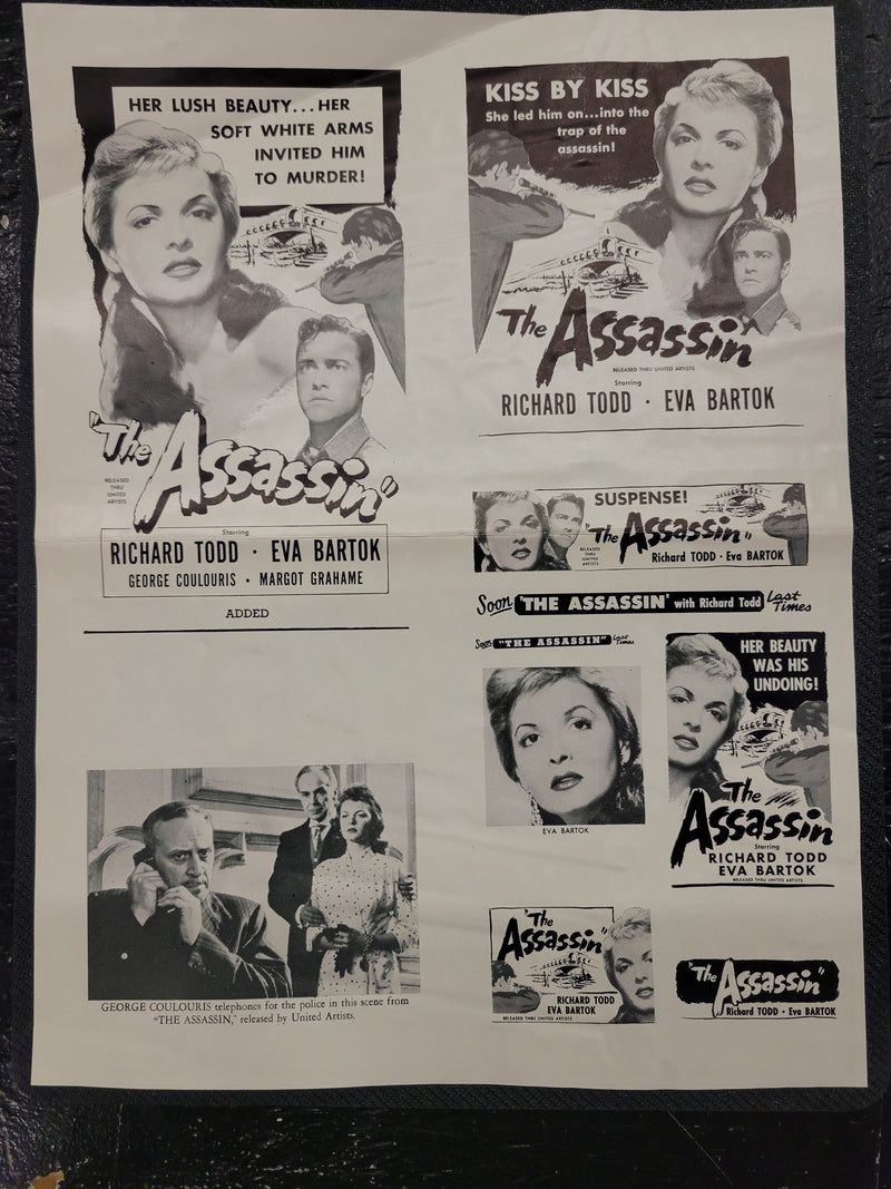 "The Assassin (Venetian Bird)" Original Movie Ad Mat Mold and Ad Clip Art Print