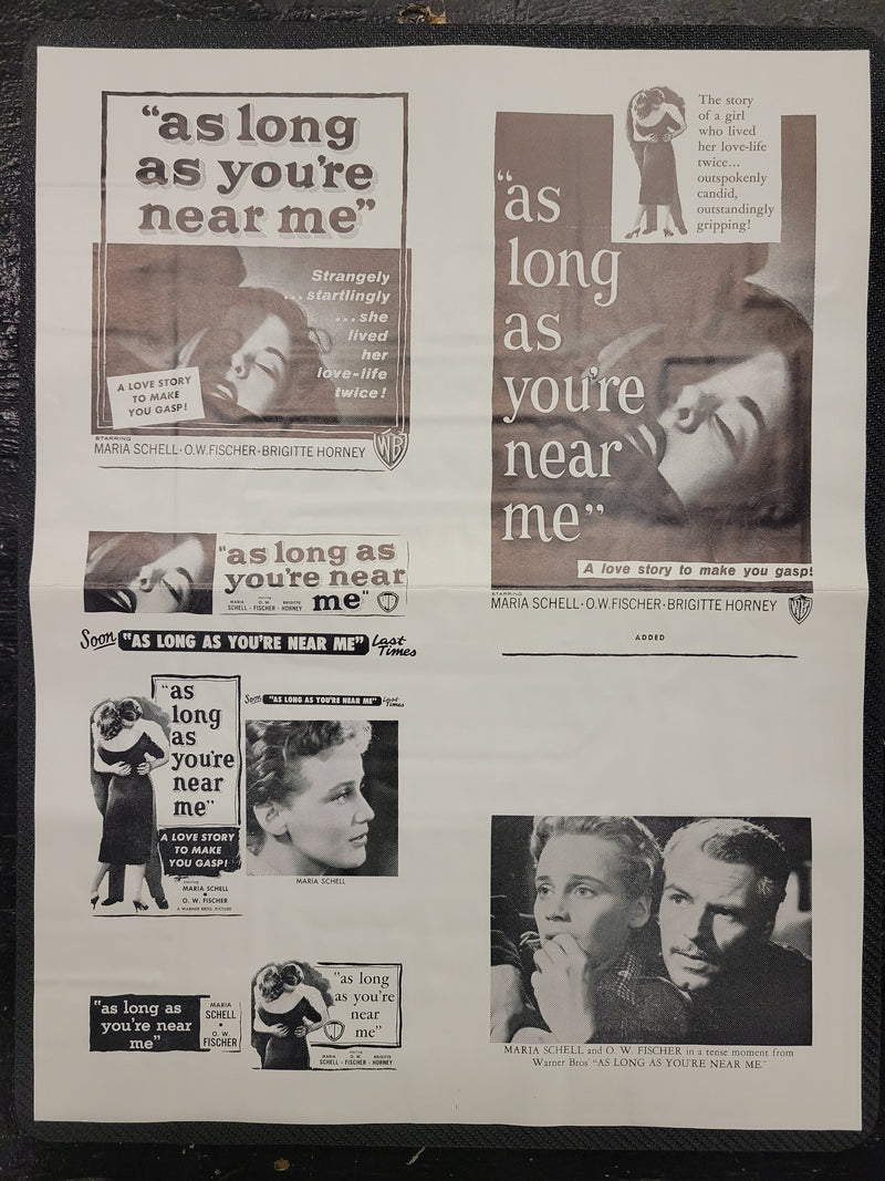 "As Long As You're Near Me" Original Movie Ad Mat Mold and Ad Clip Art Print
