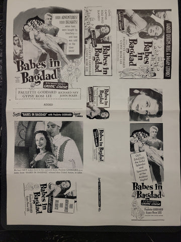 "Babes In Bagdad" Original Movie Ad Clip Art Print