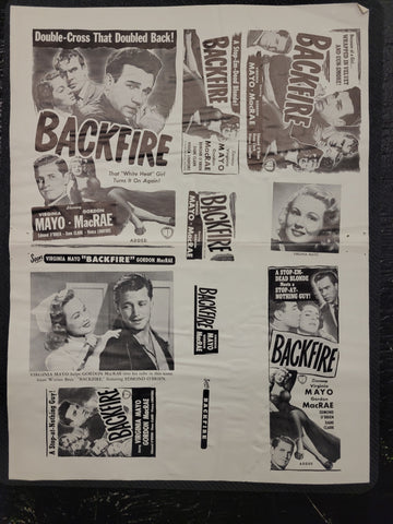 "Backfire" Original Movie Ad Mat Mold and Ad Clip Art Print