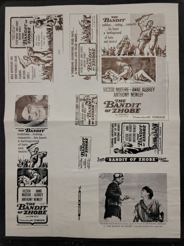 "The Bandit Of Zhobe" Original Movie Ad Mat Mold and Ad Clip Art Print