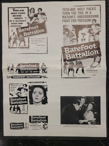 "The Barefoot Battalion" Original Movie Ad Mat Mold and Ad Clip Art Print