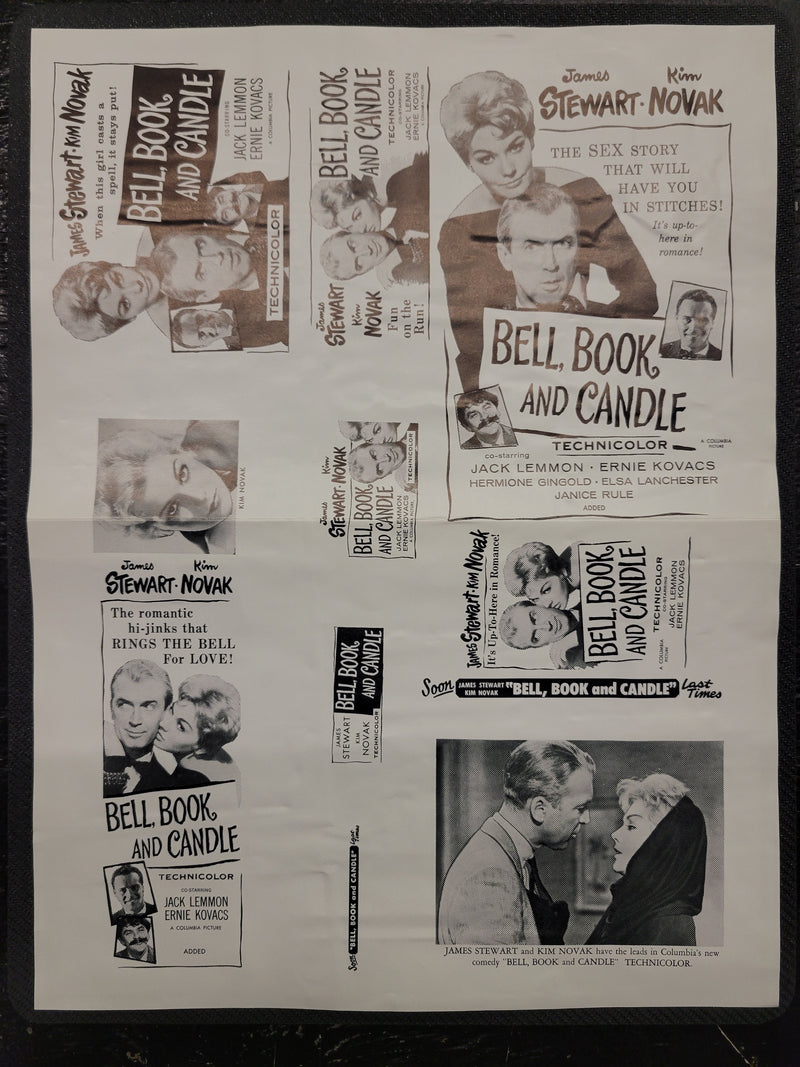 "Bell, Book, And Candle" Original Movie Ad Mat Mold and Ad Clip Art Print
