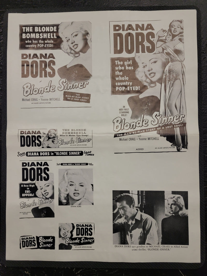 "Blonde Sinner" Original Movie Ad Clip Art Print