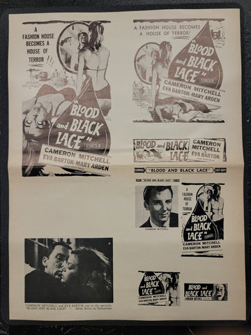 "Blood And Black Lace" Original Movie Ad Mat Mold and Ad Clip Art Print