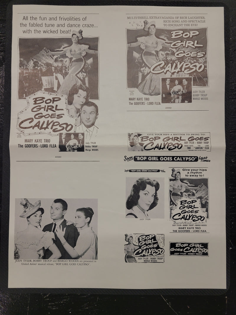 "Bop Girl Goes Calypso" Original Movie Ad Mat Mold and Ad Clip Art Print