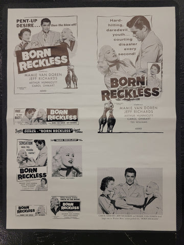 "Born Reckless" Original Movie Ad Mat Mold and Ad Clip Art Print