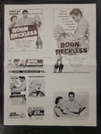 "Born Reckless" Original Movie Ad Clip Art Print