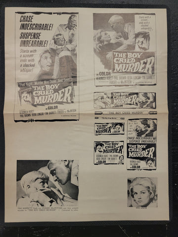 "The Boy Cried Murder" Original Movie Ad Mat Mold and Ad Clip Art Print