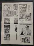 "The Brave Bulls" Original Movie Ad Mat Mold and Ad Clip Art Print