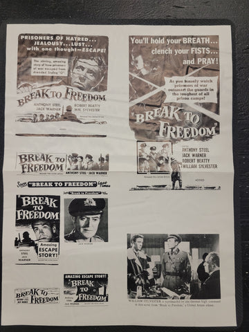 "Break To Freedom" Original Movie Ad Mat Mold and Ad Clip Art Print