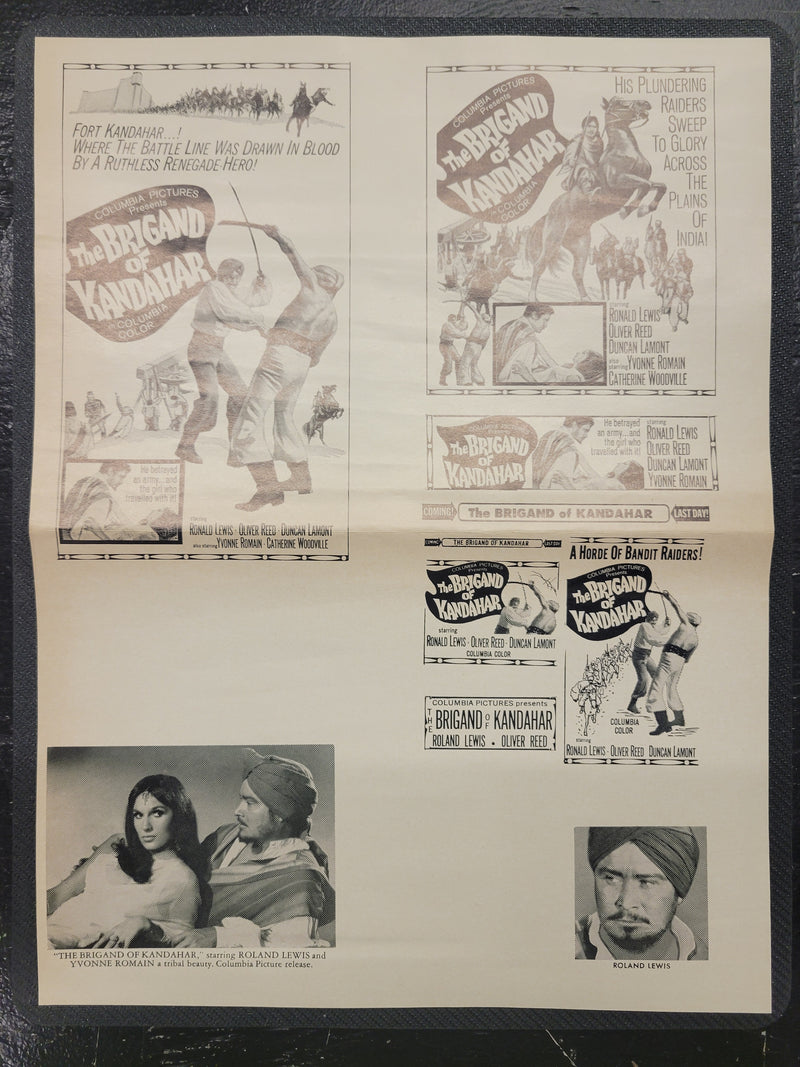 "The Brigand of Kandahar" Original Movie Ad Mat Mold and Ad Clip Art Print