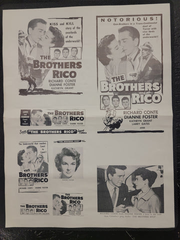 "The Brothers Rico" Original Movie Ad Mat Mold and Ad Clip Art Print