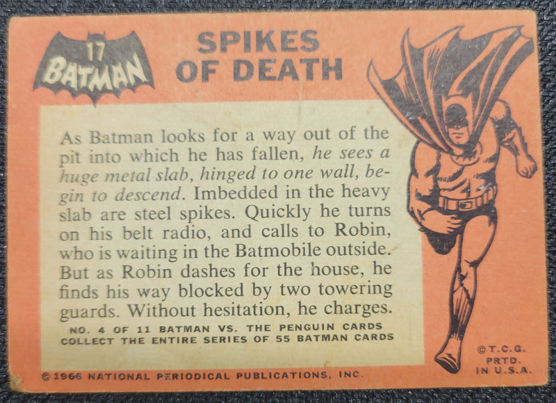 1966 Batman Cards - #17 Spikes Of Death