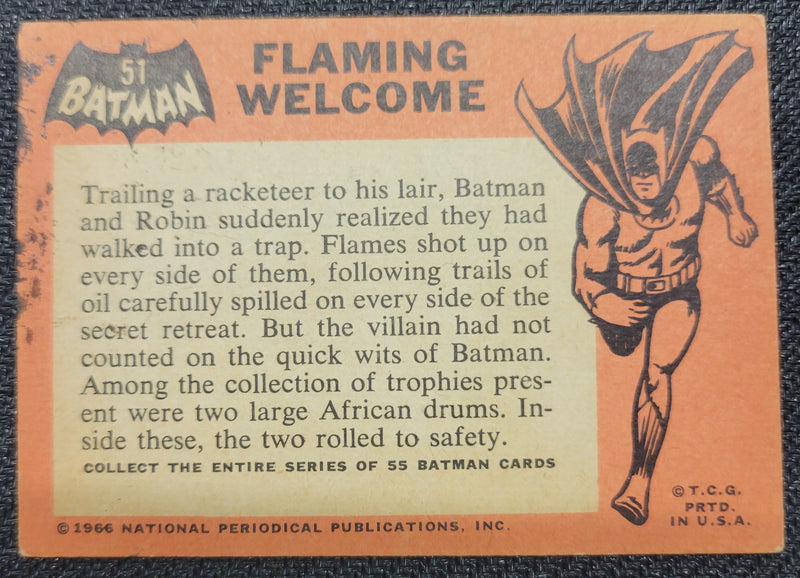 1966 Batman Cards - #51 Flaming Encounter