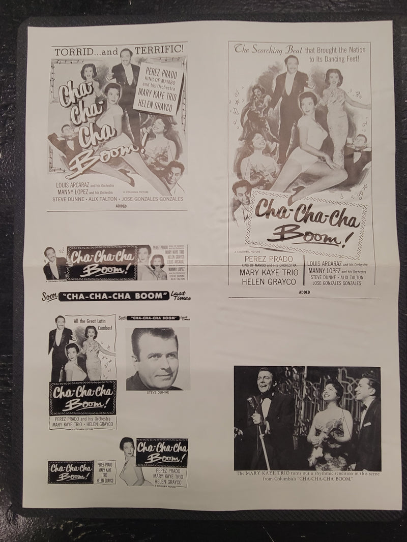 "Cha-Cha-Cha Boom!" Original Movie Ad Mat Mold and Ad Clip Art Print
