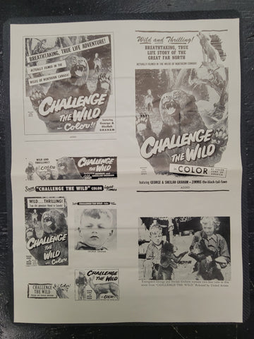 "Challenge The Wild" Original Movie Ad Mat Mold and Ad Clip Art Print
