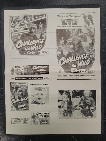 "Challenge The Wild" Original Movie Ad Clip Art Print