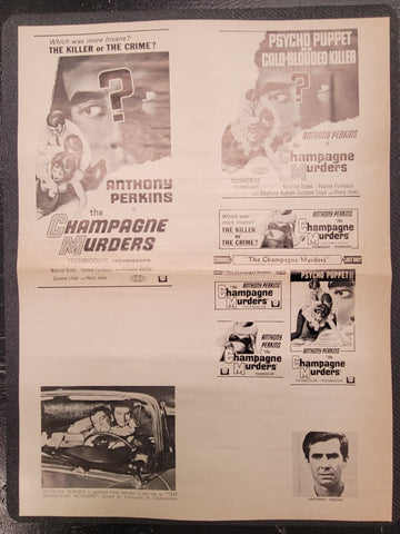 "Champagne Murders" Original Movie Ad Mat Mold and Ad Clip Art Print
