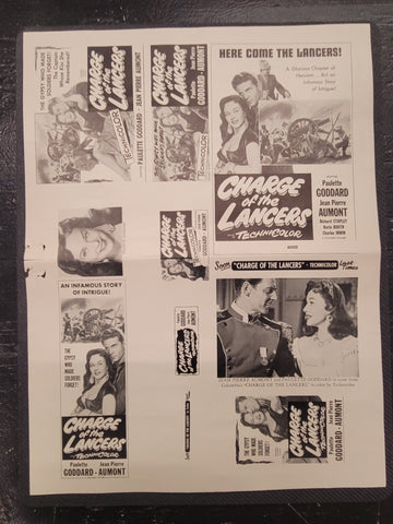 "Charge Of The Lancers" Original Movie Ad Mat Mold and Ad Clip Art Print
