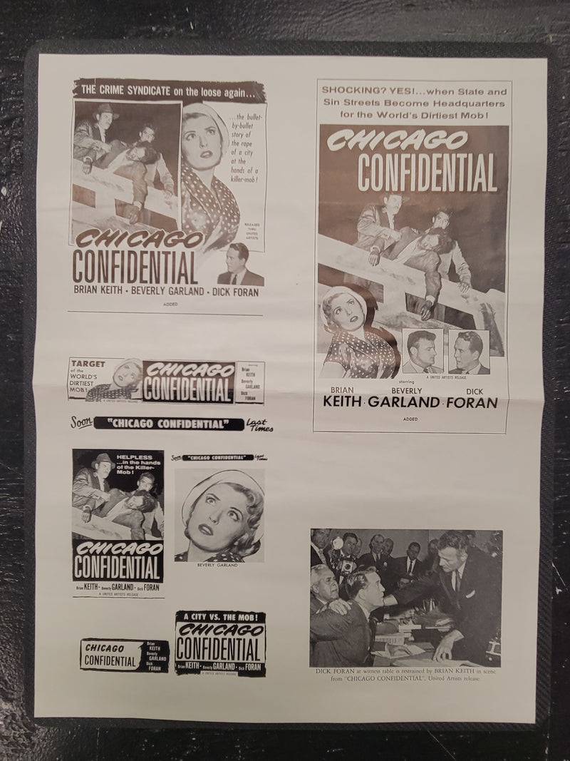 "Chicago Confidential" Original Movie Ad Mat Mold and Ad Clip Art Print