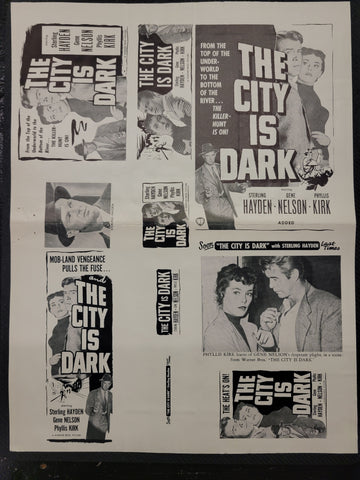"The City Is Dark (Crime Wave)" Original Movie Ad Mat Mold and Ad Clip Art Print