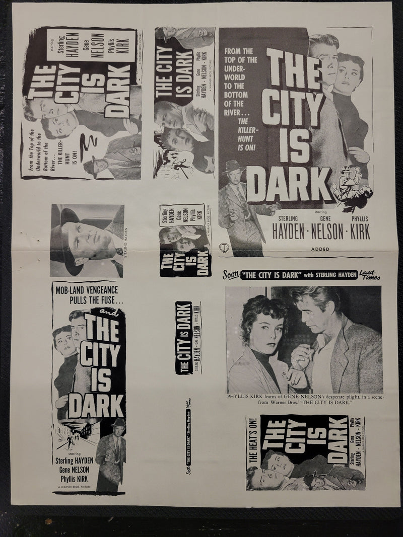 "The City Is Dark (Crime Wave)" Original Movie Ad Clip Art Print