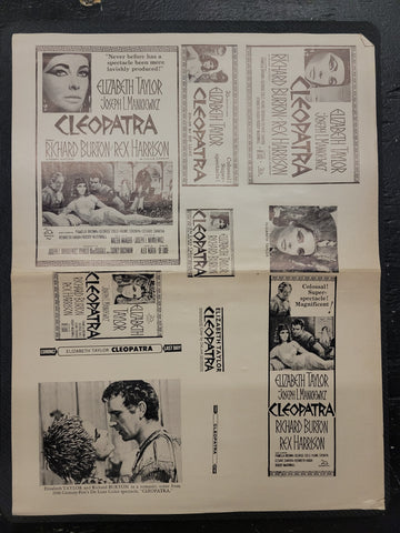 "Cleopatra" Original Movie Ad Mat Mold and Ad Clip Art Print