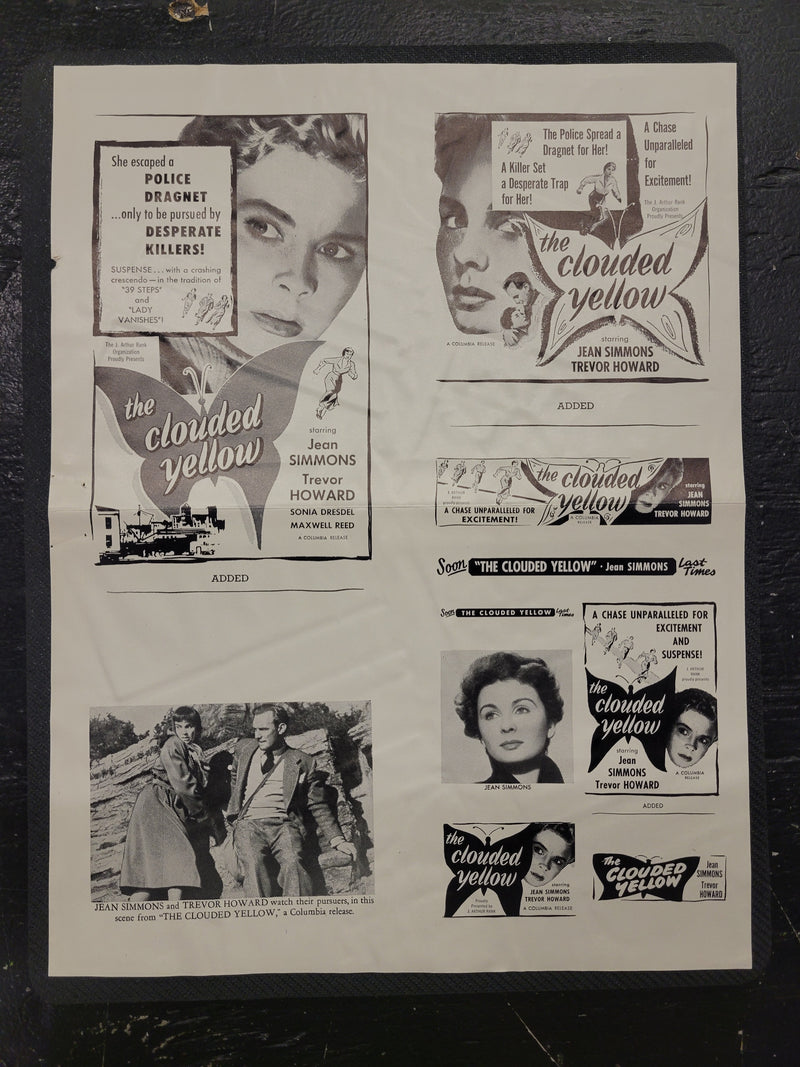 "The Clouded Yellow" Original Movie Ad Mat Mold and Ad Clip Art Print