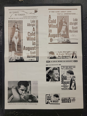 "A Cold Wind In August" Original Movie Ad Mat Mold and Ad Clip Art Print