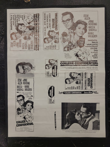 "College Confidential" Original Movie Ad Mat Mold and Ad Clip Art Print