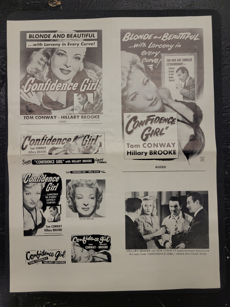 "Confidence Girl" Original Movie Ad Mat Mold and Ad Clip Art Print
