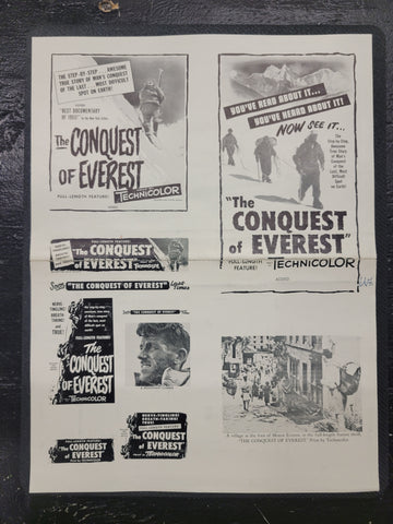 "The Conquest Of Everest" Original Movie Ad Mat Mold and Ad Clip Art Print