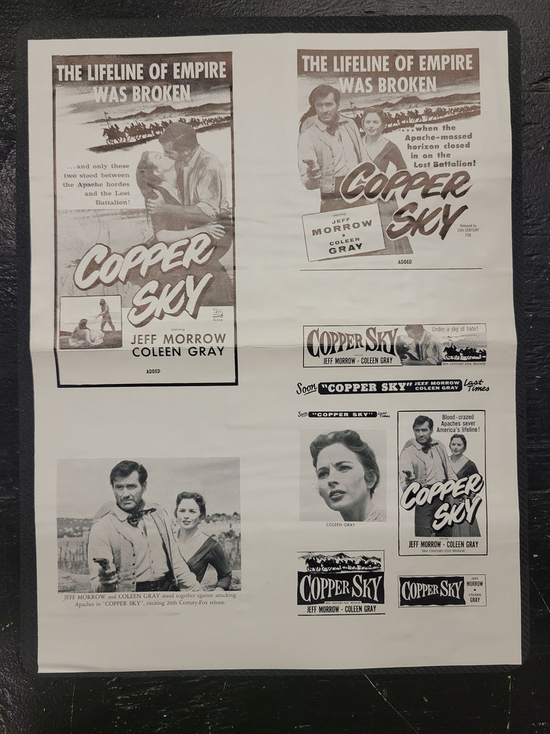 "Copper Sky" Original Movie Ad Mat Mold and Ad Clip Art Print