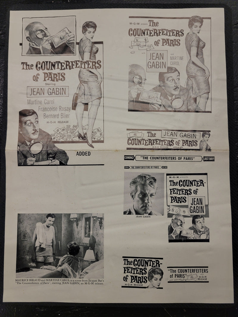 "The Counterfeiters of Paris" Original Movie Ad Mat Mold and Ad Clip Art Print