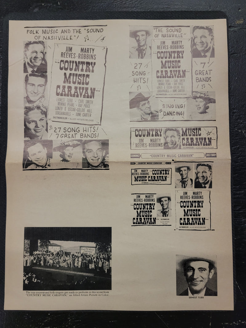 "Country Music Caravan" Original Movie Ad Mat Mold and Ad Clip Art Print