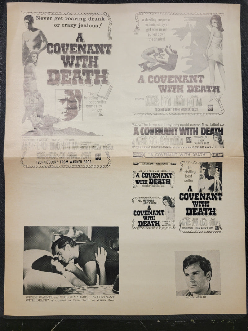 "A Covenant With Death" Original Movie Ad Mat Mold and Ad Clip Art Print