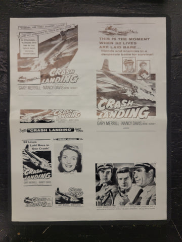 "Crash Landing" Original Movie Ad Mat Mold and Ad Clip Art Print