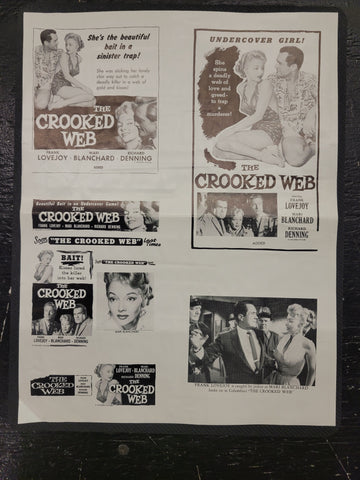 "The Crooked Web" Original Movie Ad Mat Mold and Ad Clip Art Print