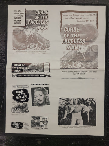 "Curse Of The Faceless Man" Original Movie Ad Clip Art Print