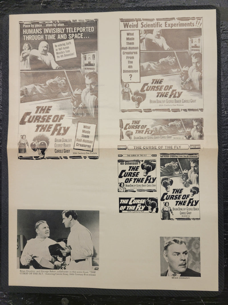 "Curse Of The Fly" Original Movie Ad Mat Mold and Ad Clip Art Print