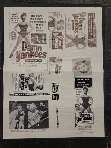 "Damn Yankees" Original Movie Ad Mat Mold and Ad Clip Art Print